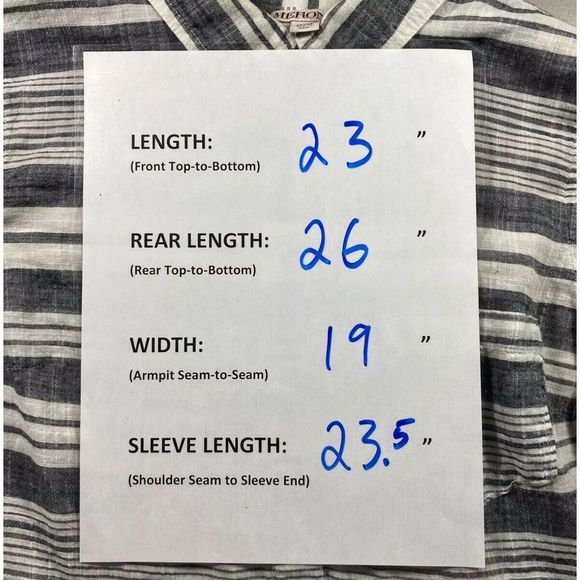 Merona Women’s Half Button Up LS Collared Shirt Size Medium Multicolor Striped - Picture 4 of 4